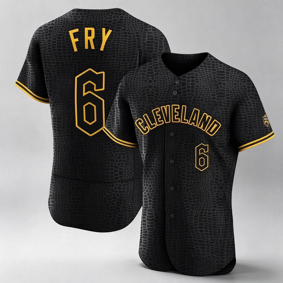 Cleveland Guardians #6 David Fry Player Black Snake Skin City Limited Elite Home Stitched Baseball Jersey