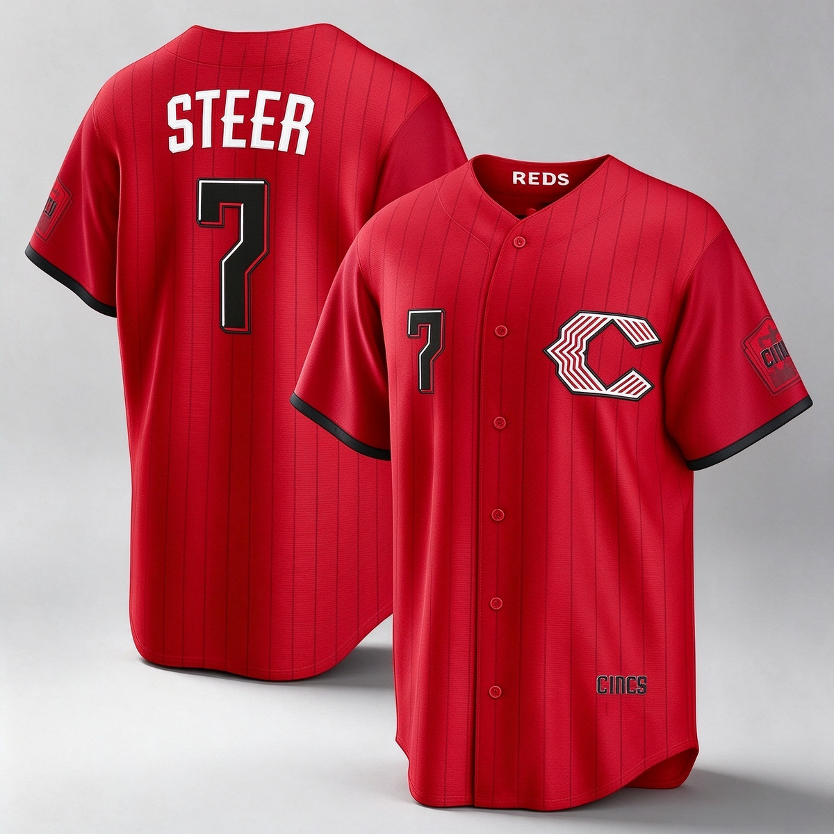 Cincinnati Reds #7 Spencer Steer Red 2026 City Connect Stadium Baseball Jersey