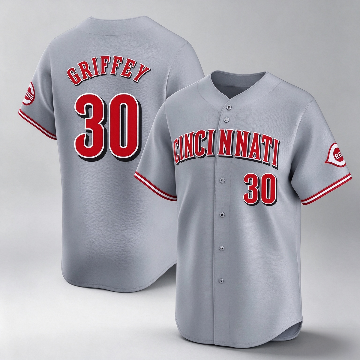 Cincinnati Reds #30 Ken Griffey Player Gray Home Limited Stitched Baseball Jersey