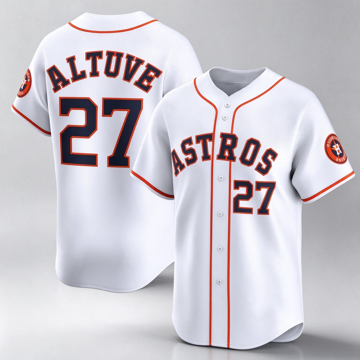 Houston Astros #27 Jose Altuve White Home Limited Player Baseball Jersey