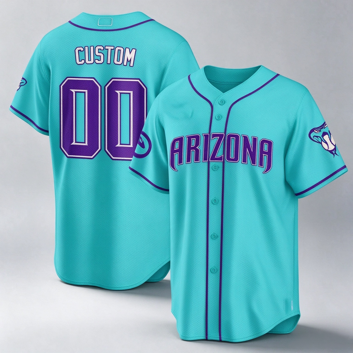 Arizona Diamondbacks 2024 Teal Purple Custom Jersey â€?All Stitched-Teal Baseball Jersey