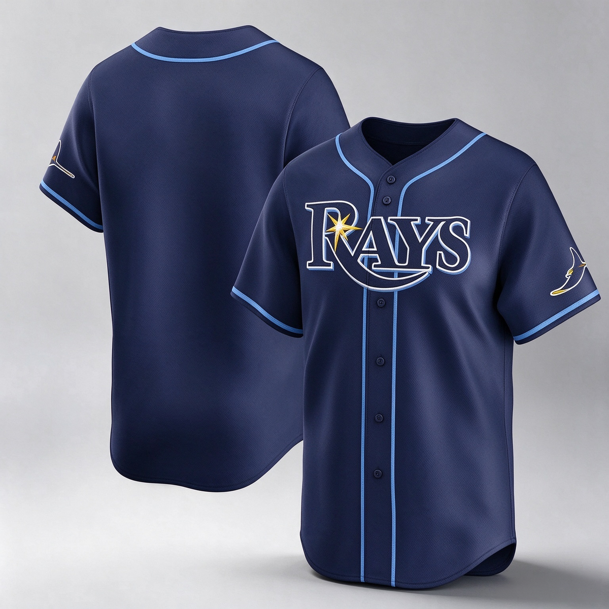 Tampa Bay Rays Blank Navy Away Limited Stitched Baseball Jersey