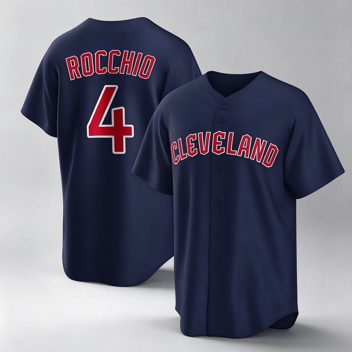 Cleveland Guardians #4 Brayan Rocchio Player Navy Game Home Stitched Baseball Jersey