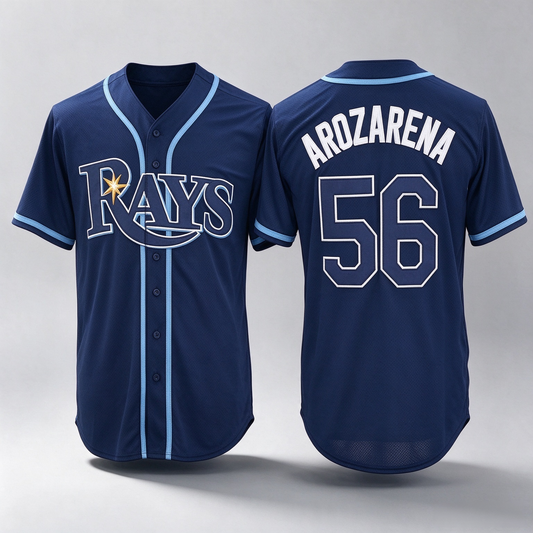 Tampa Bay Rays #56 Randy Arozarena Navy Blue Stitched Cool Baseball Jersey