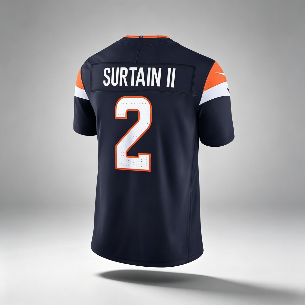 D.Broncos #2 Surtain II Navy Blue PHIN Team Vapor F.U.S.E. Stitched Limited Jerseys