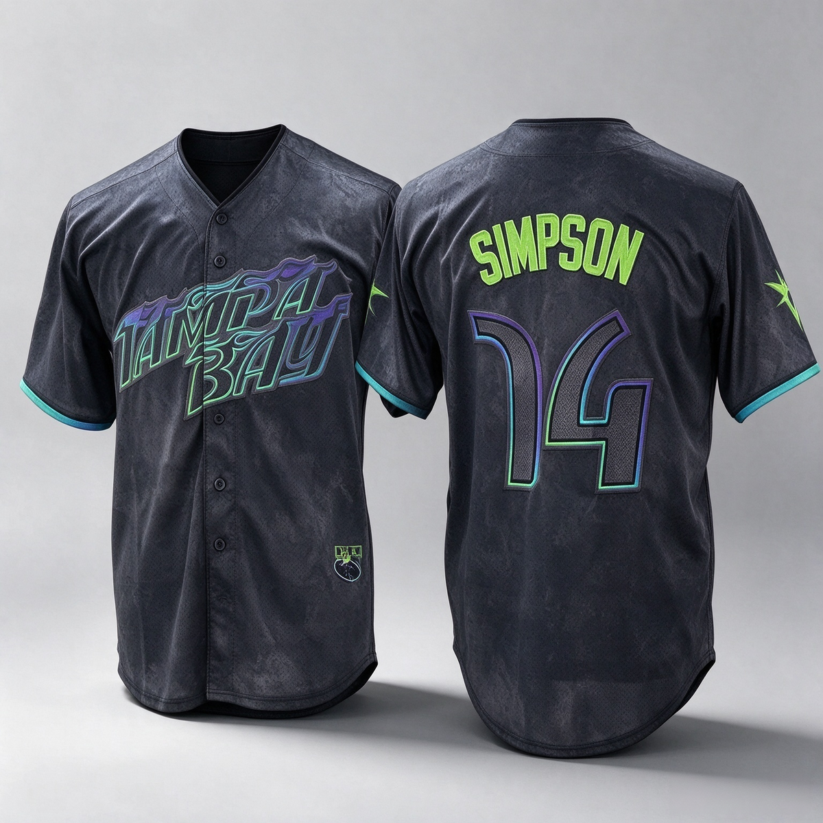 Tampa Bay Rays #14 Chandler Simpson Charcoal 2024 City Connect Limited Stitched Baseball Jersey