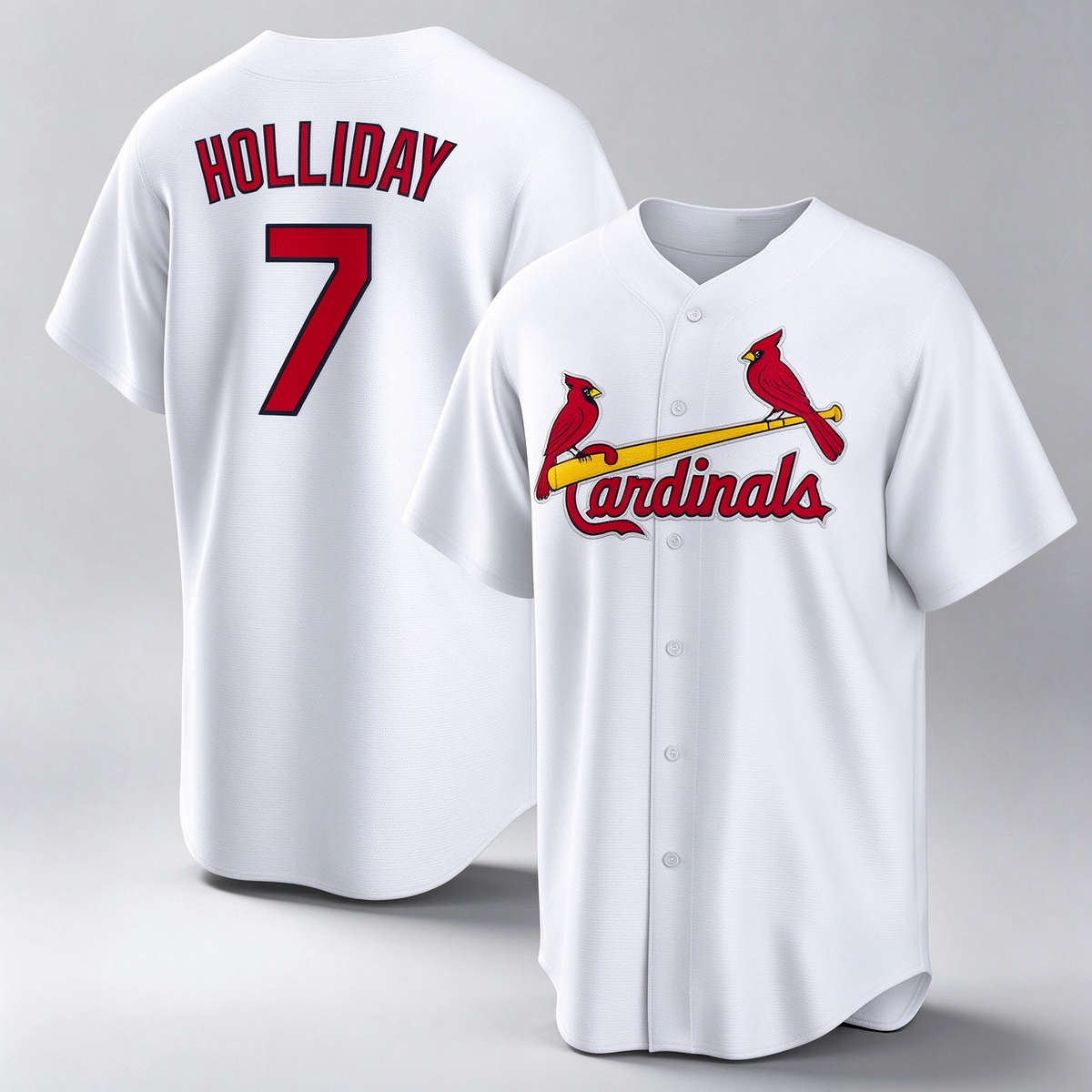 St. Louis Cardinals #7 Matt Holliday White Home Retired Player Replica Baseball Jersey