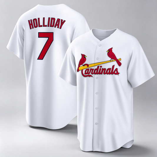 St. Louis Cardinals #7 Matt Holliday White Home Retired Player Replica Baseball Jersey