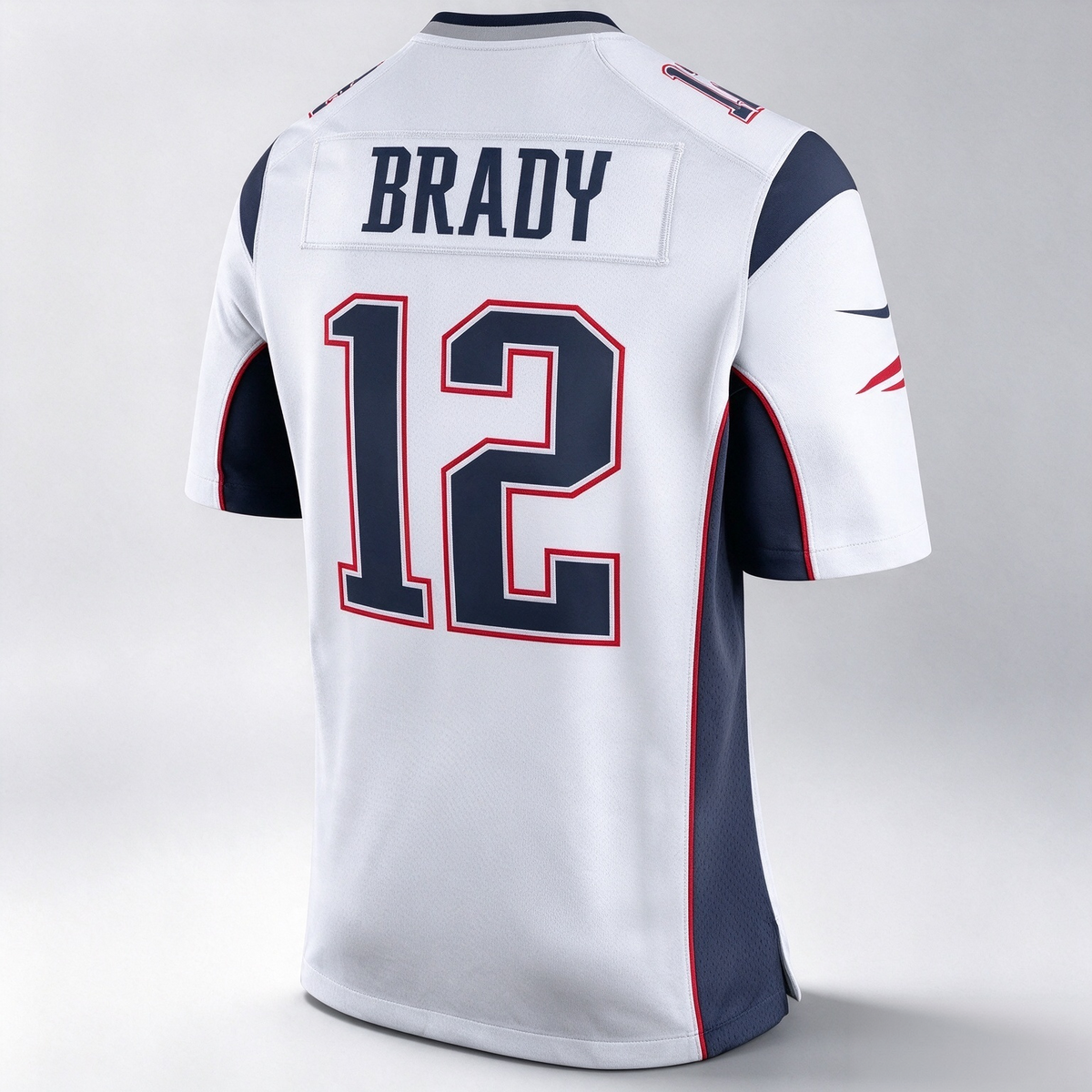 NE.Patriots #12 Tom Brady White Game Football Jersey