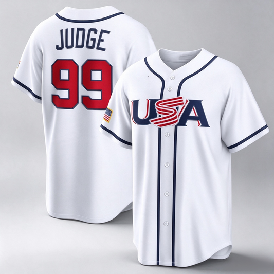 USA Baseball #99 Aaron Judge 2026 World Baseball Classic Home Stadium Baseball Jersey - White