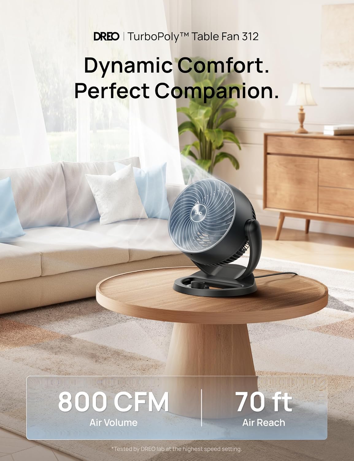 Ultra-Quiet Whole Room Air Circulator