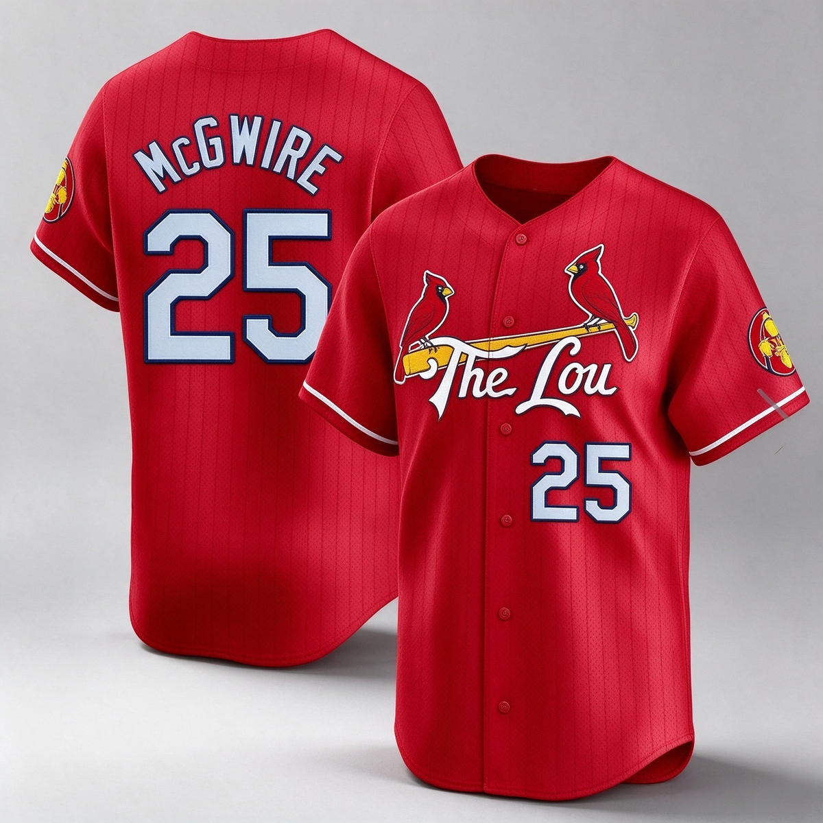 St. Louis Cardinals #25 Mark McGwire Red City Connect Baseball Jersey