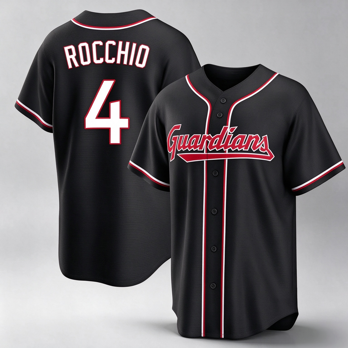 Cleveland Guardians #4 Brayan Rocchio Player Black Fashion Out Home Game Stitched Baseball Jersey