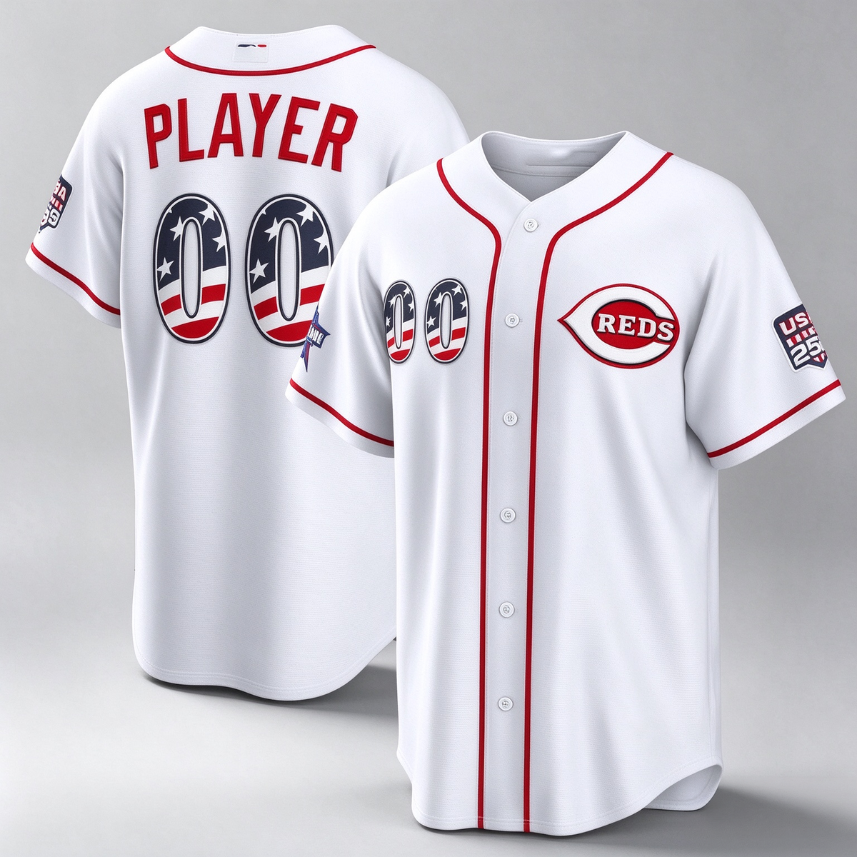 Custom Cincinnati Reds 2026 All-Star Edition Stars & Stripes White Stadium Pick-A-Player Baseball Jersey