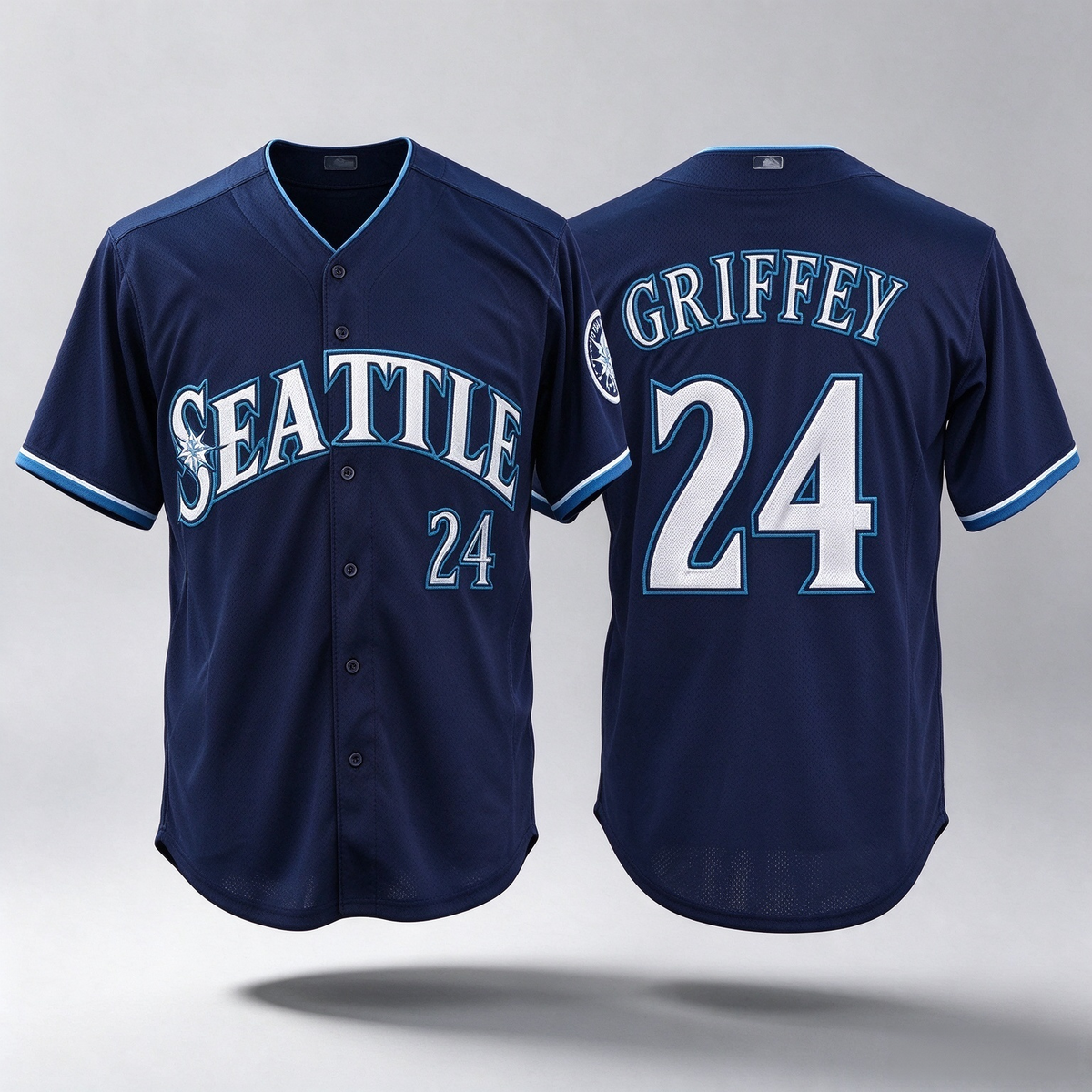 Seattle Mariners #24 Ken Griffey Jr Navy Cool Base Stitched Baseball Jersey