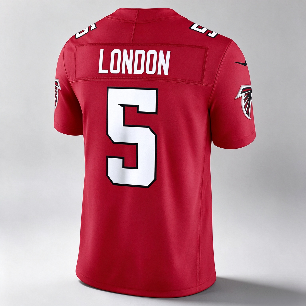 A.Falcons #5 Drake London Red Vapor F.U.S.E. Sewn Down Limited Stitched Football American Jersey
