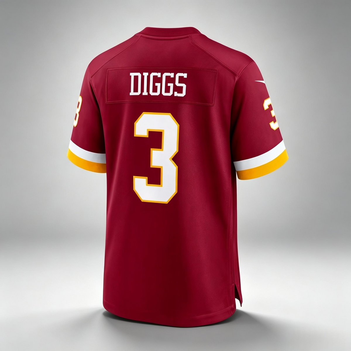 W.Commanders #3 Diggs Burgundy PHIN Game Stitched Jerseys