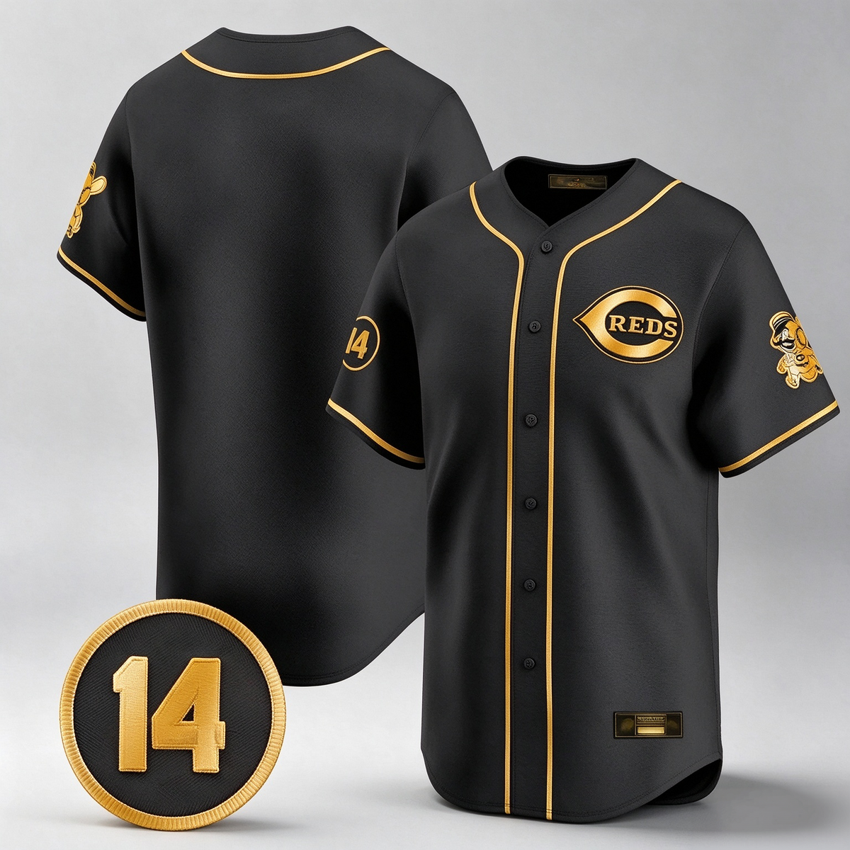 Cincinnati Reds Blank Player Black-Gold Vapor Premier Limited Home Stitched Baseball Jersey