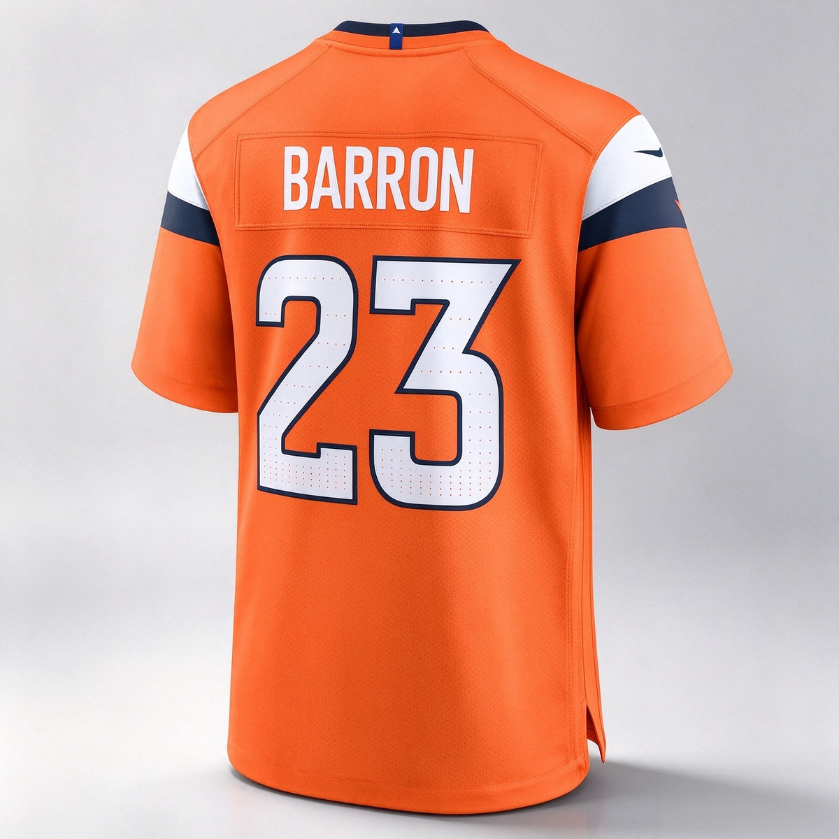 D.Broncos #23 Jahdae Barron Orange Team Game Stitched Football American Jersey