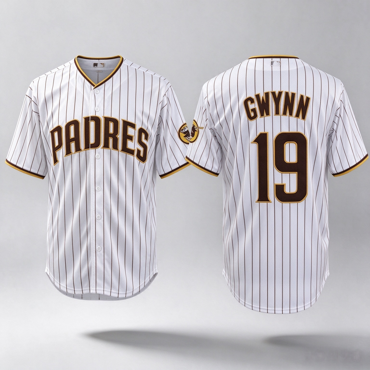 San Diego Padres #19 Tony Gwynn White Team Logo Stitched Cool Baseball Jersey
