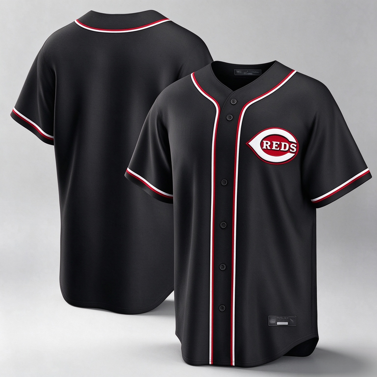 Cincinnati Reds Blank Player Black Fashion Out Home Game Stitched Baseball Jersey