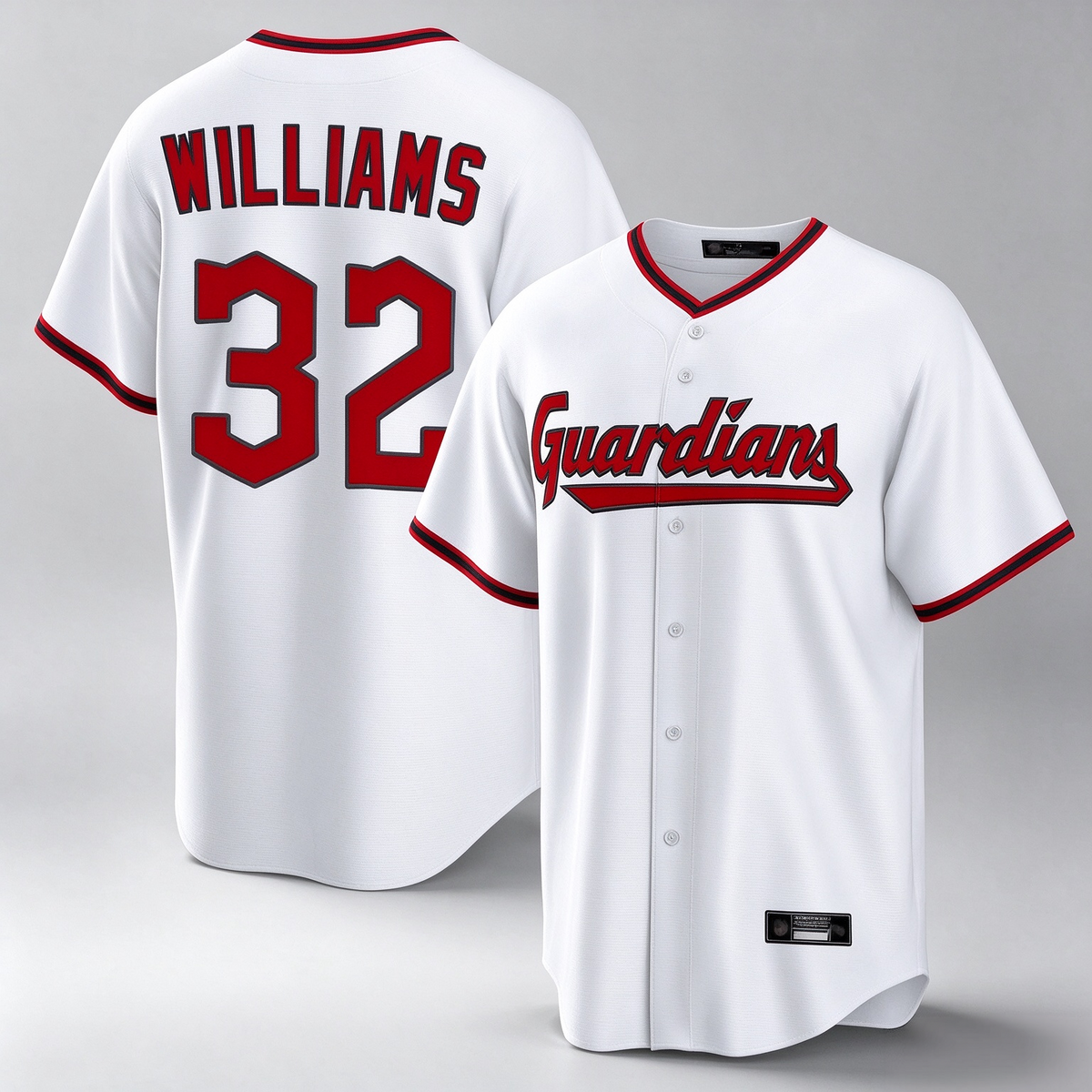 Cleveland Guardians #32 Gavin Williams Player White Game Home Stitched Baseball Jersey