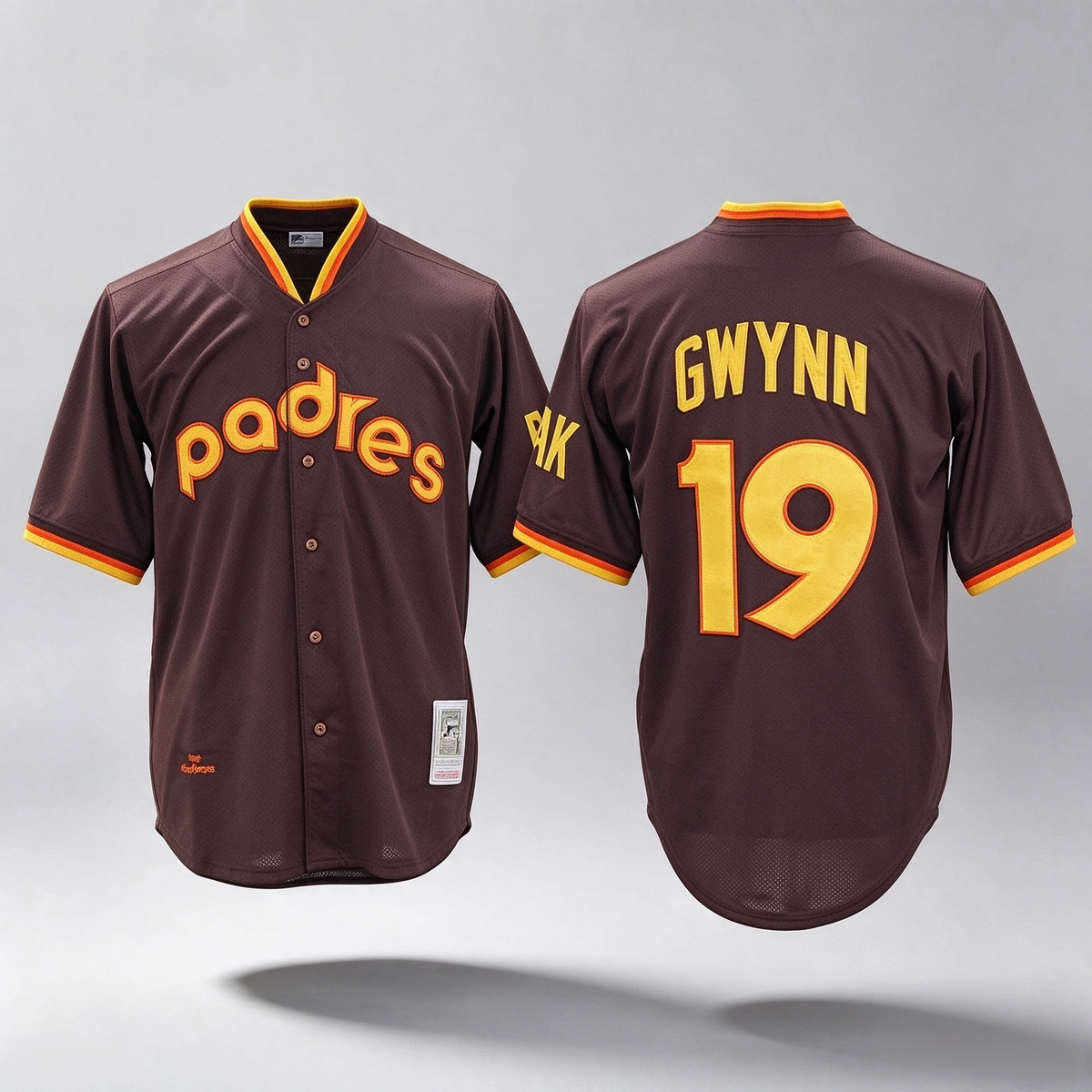 San Diego Padres #19 Tony Gwynn Brown Throwback Stitched Baseball Jersey