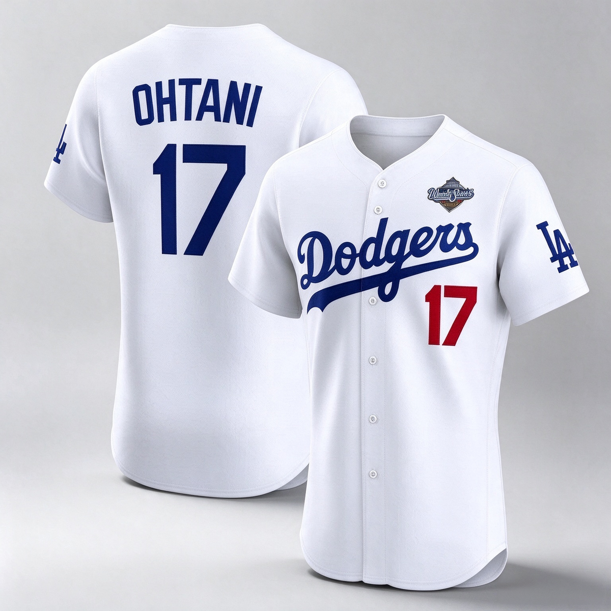 Los Angeles Dodgers #17 Shohei Ohtani White 2025 World Series Cool Base Sttiched Baseball Jersey