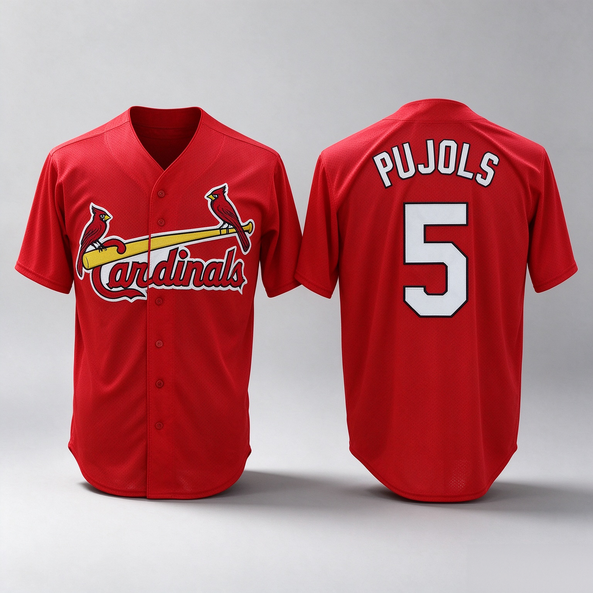 St. Louis Cardinals #5 Albert Pujols Red Stitched Cool Baseball Jersey