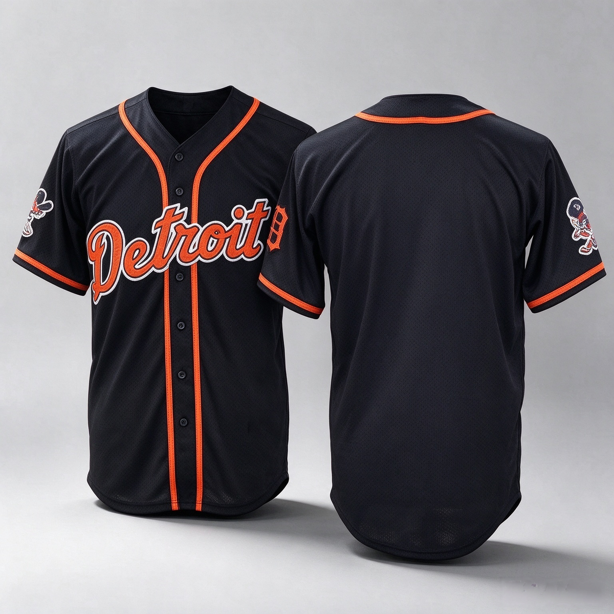 Detroit Tigers Blank Black With Patch Cool Base Stitched Baseball Jersey