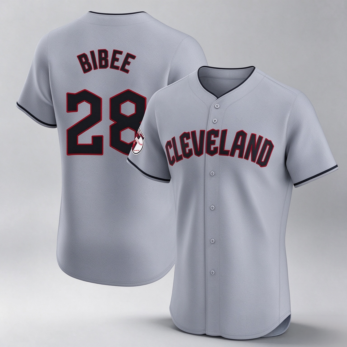 Cleveland Guardians #28 Tanner Bibee Player Gray Road Limited Elite Home Stitched Baseball Jersey