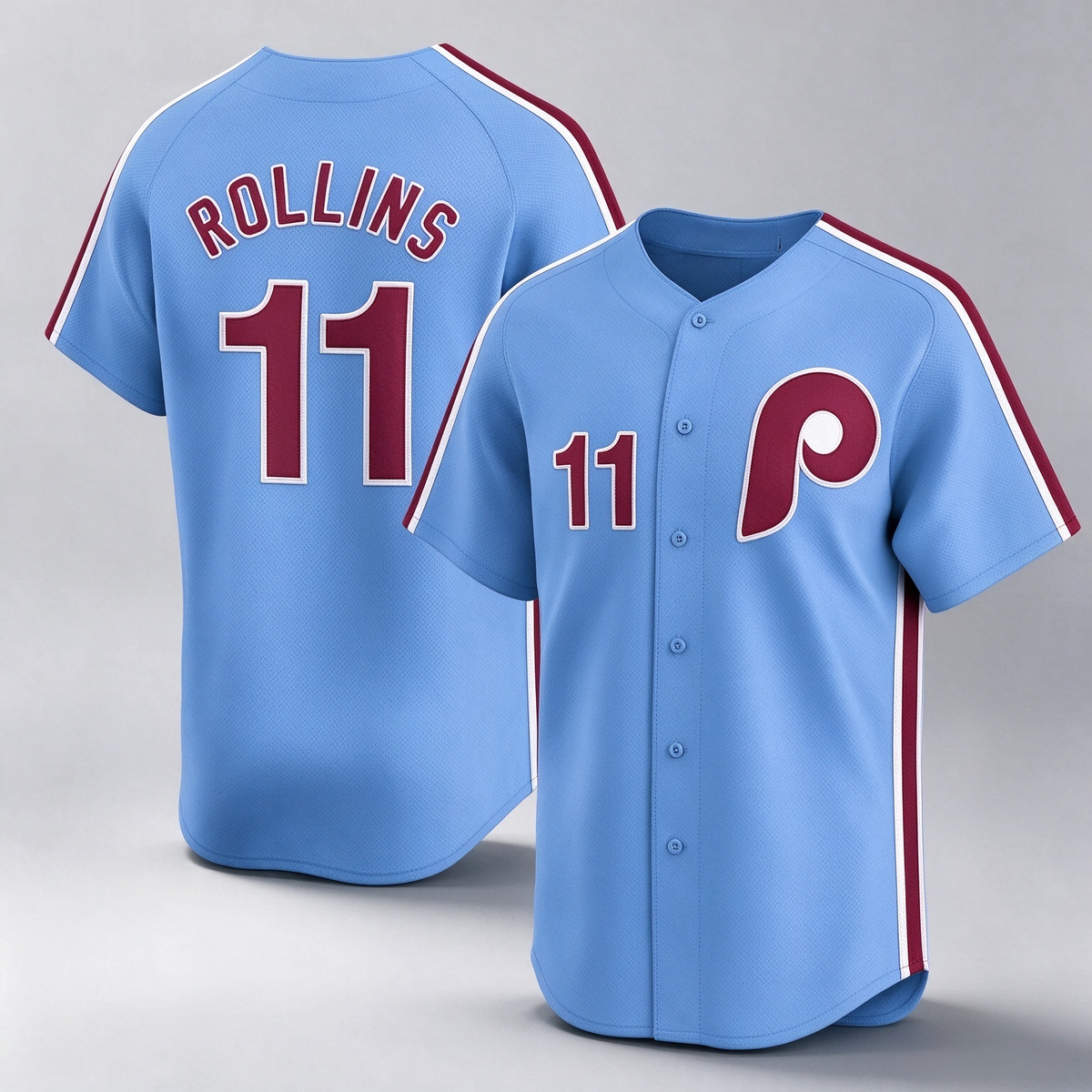 Philadelphia Phillies #11 Jimmy Rollins Light Blue Alternate Limited Stitched Baseball Jersey