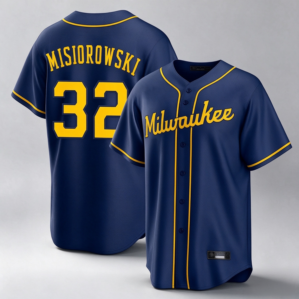 Milwaukee Brewers #32 Jacob Misiorowski Navy Stitched Baseball Jerseys