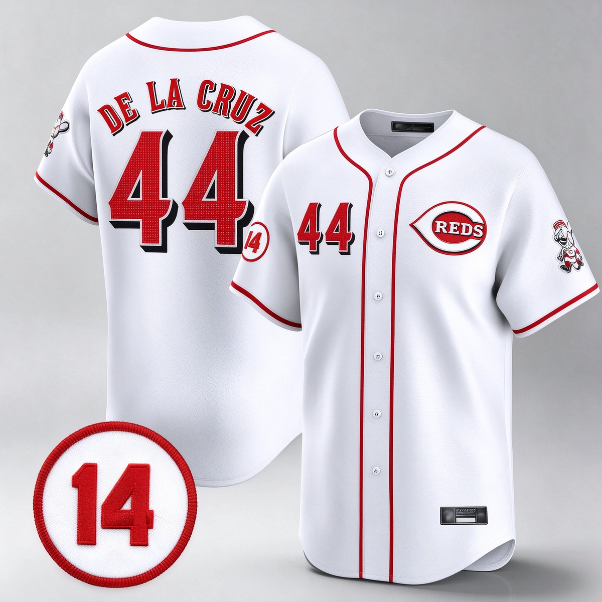 Cincinnati Reds #44 Elly De La Cruz Player White Vapor Premier Limited Home Stitched Baseball Jersey