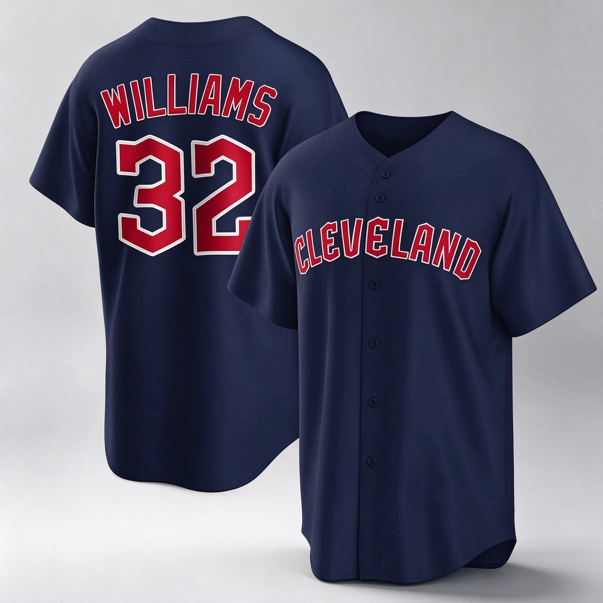 Cleveland Guardians #32 Gavin Williams Player Navy Game Home Stitched Baseball Jersey