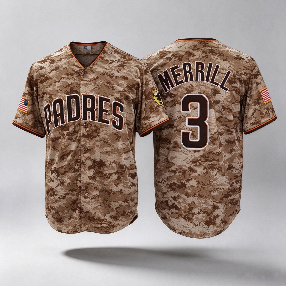 San Diego Padres #3 Jackson Merrill Camo Cool Base Stitched Baseball Jersey