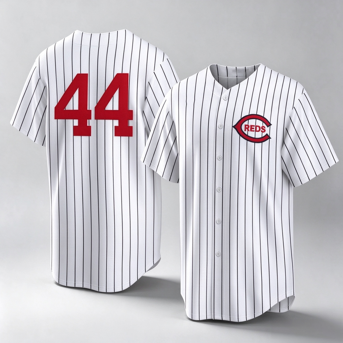 Cincinnati Reds #44 Elly De La Cruz Player White Stripe Field of Dreams Game Home Stitched Baseball Jersey