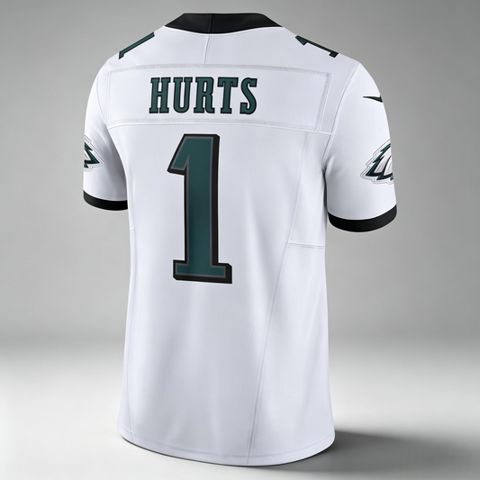 PHIN P.Eagles #1 Jalen Hurts White Away Legend Stitched Jerseys