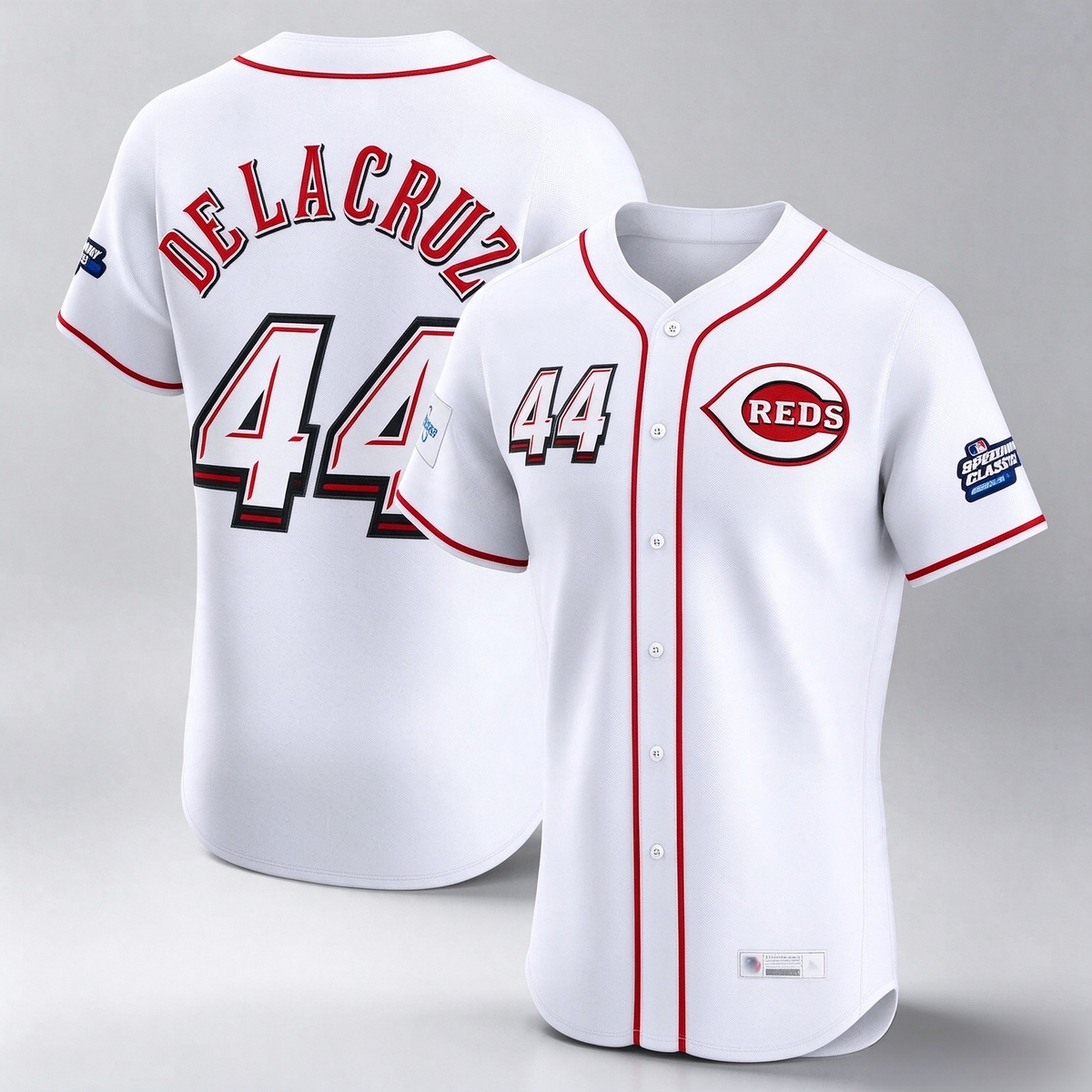Cincinnati Reds #44 Elly De La Cruz Player White Speedway Classic Limited Elite Home Stitched Baseball Jersey
