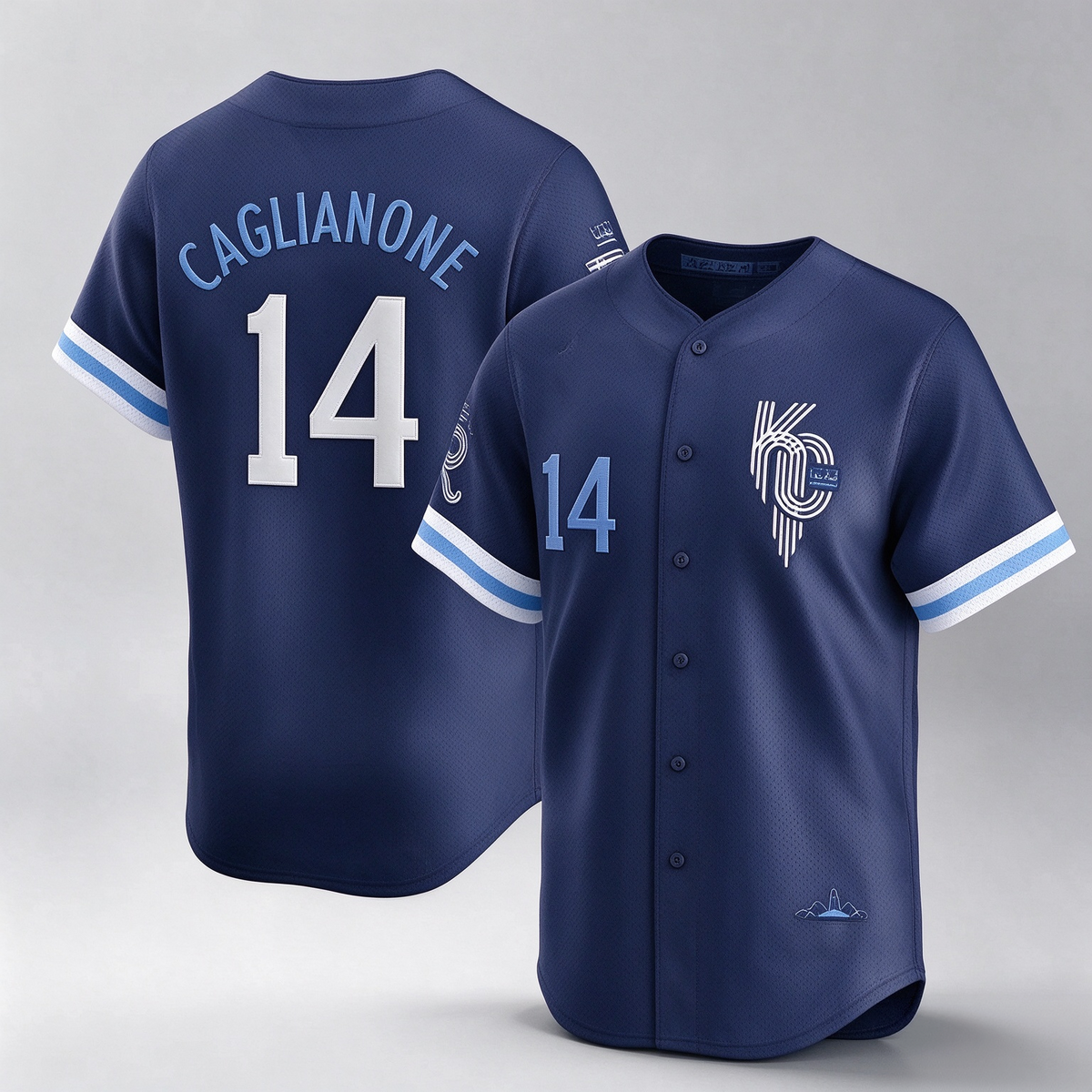 Kansas City Royals #14 Jac Caglianone Navy City Connect Limited Stitched Baseball Jersey