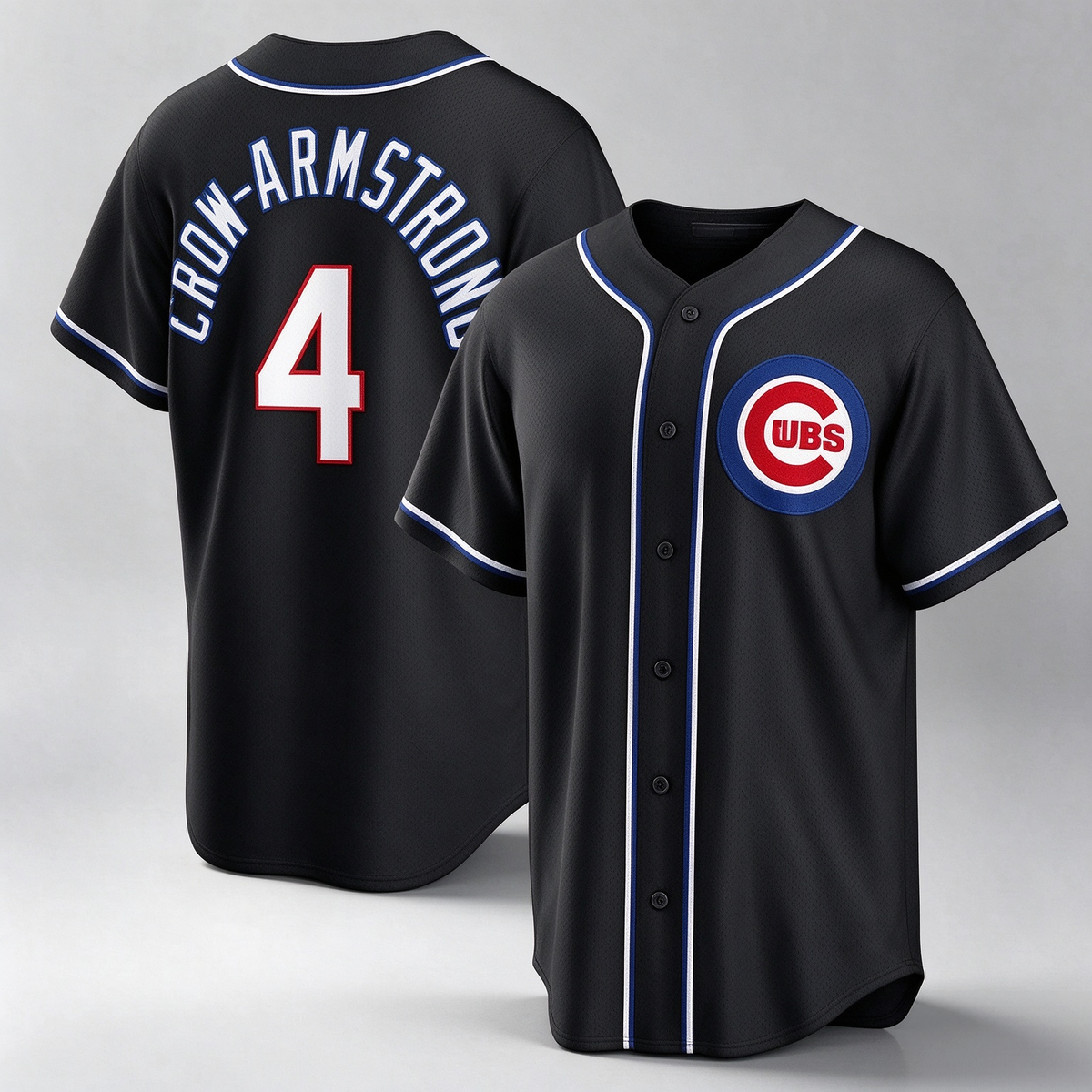 Chicago Cubs #4 Pete Crow-Armstrong 2026 Black Out Stitched Baseball Jersey