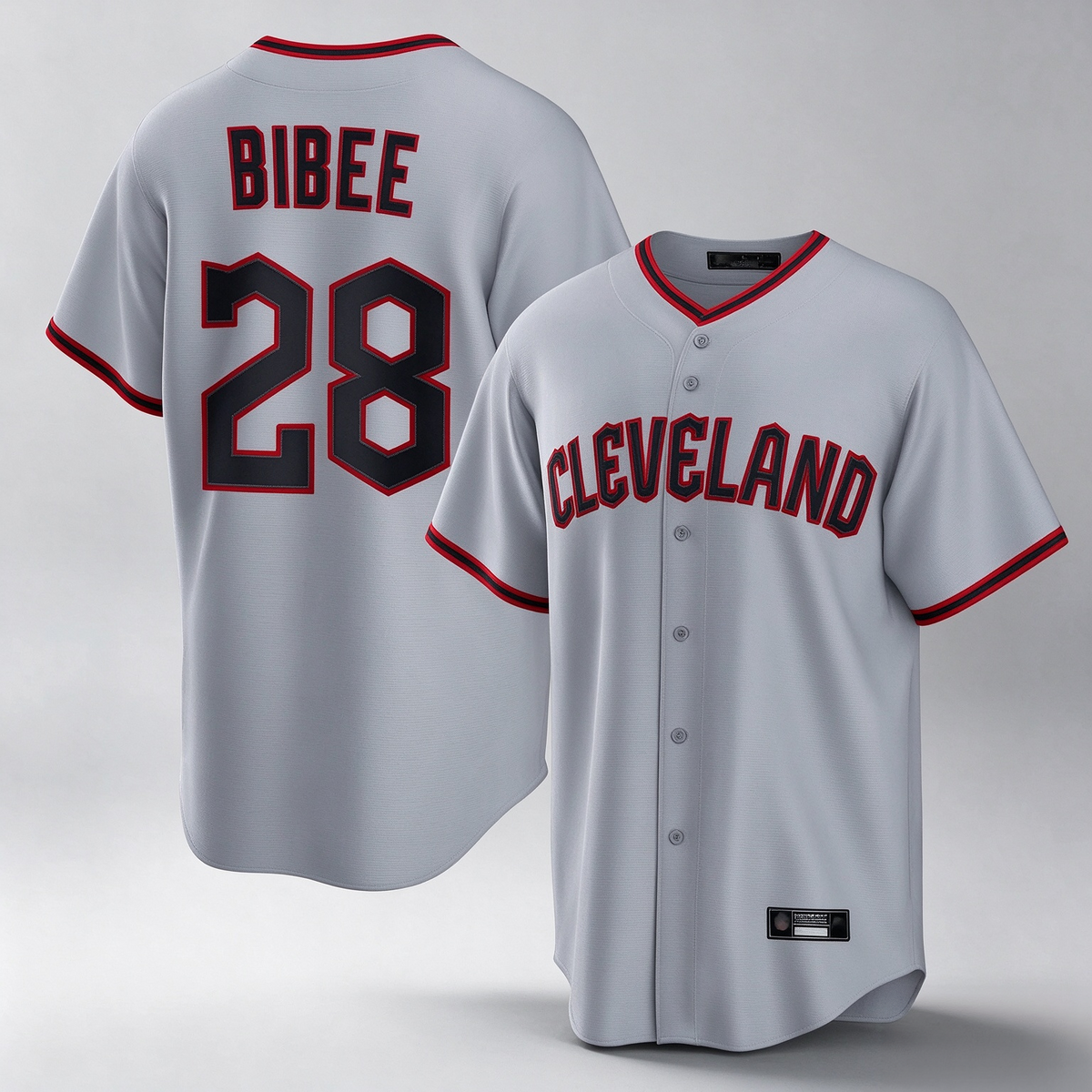 Cleveland Guardians #28 Tanner Bibee Player Gray Home Game Stitched Baseball Jersey