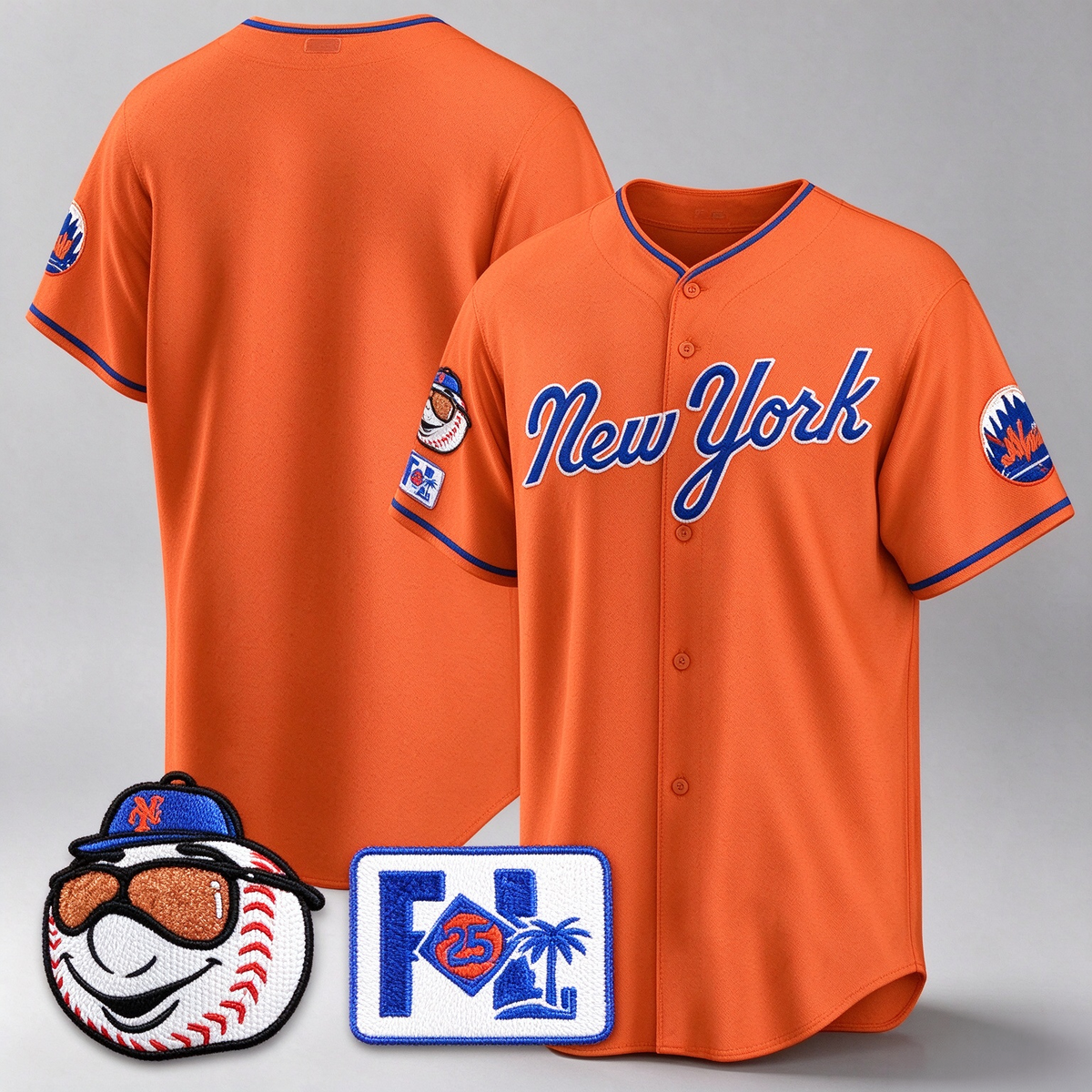 New York Mets Blank Orange 2025 Spring Training Stitched Baseball Jersey