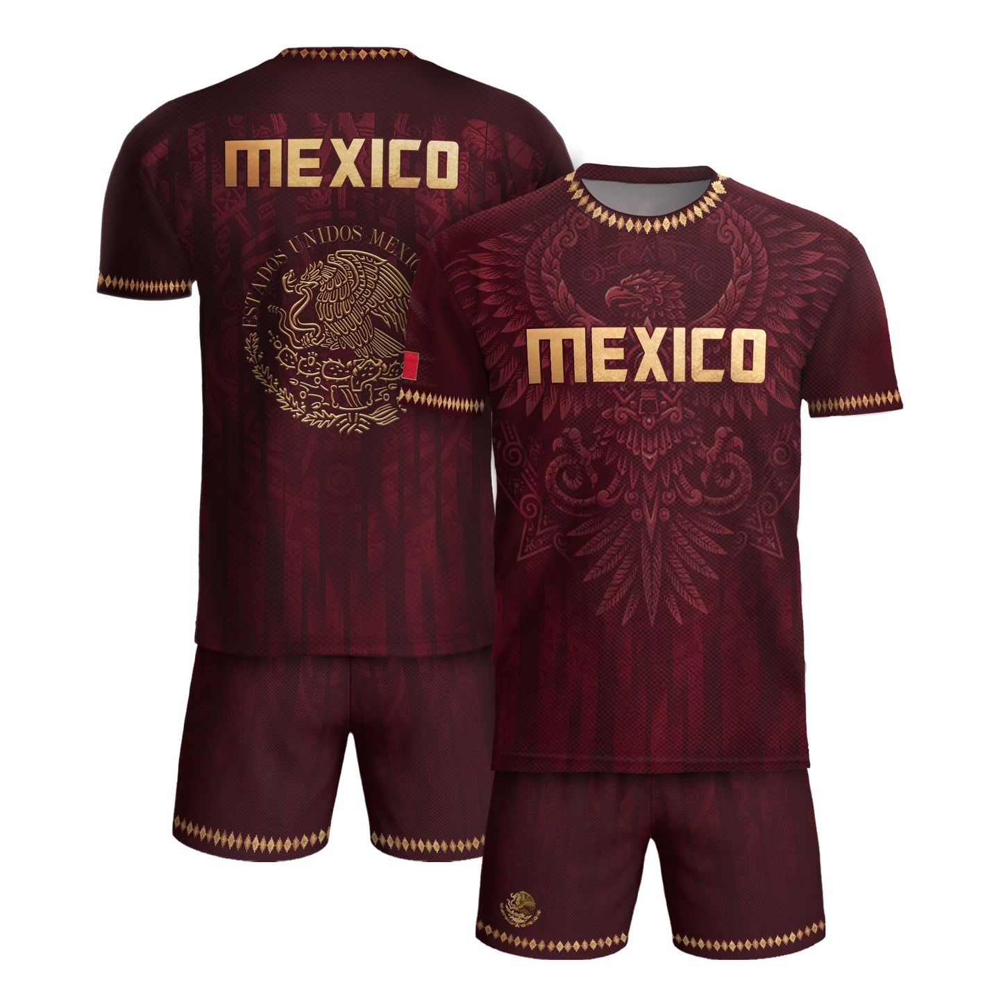 Mexico Soccer Jersey Maroon Aztec Eagle Edition - Premium Mexico National Team Football Shirt