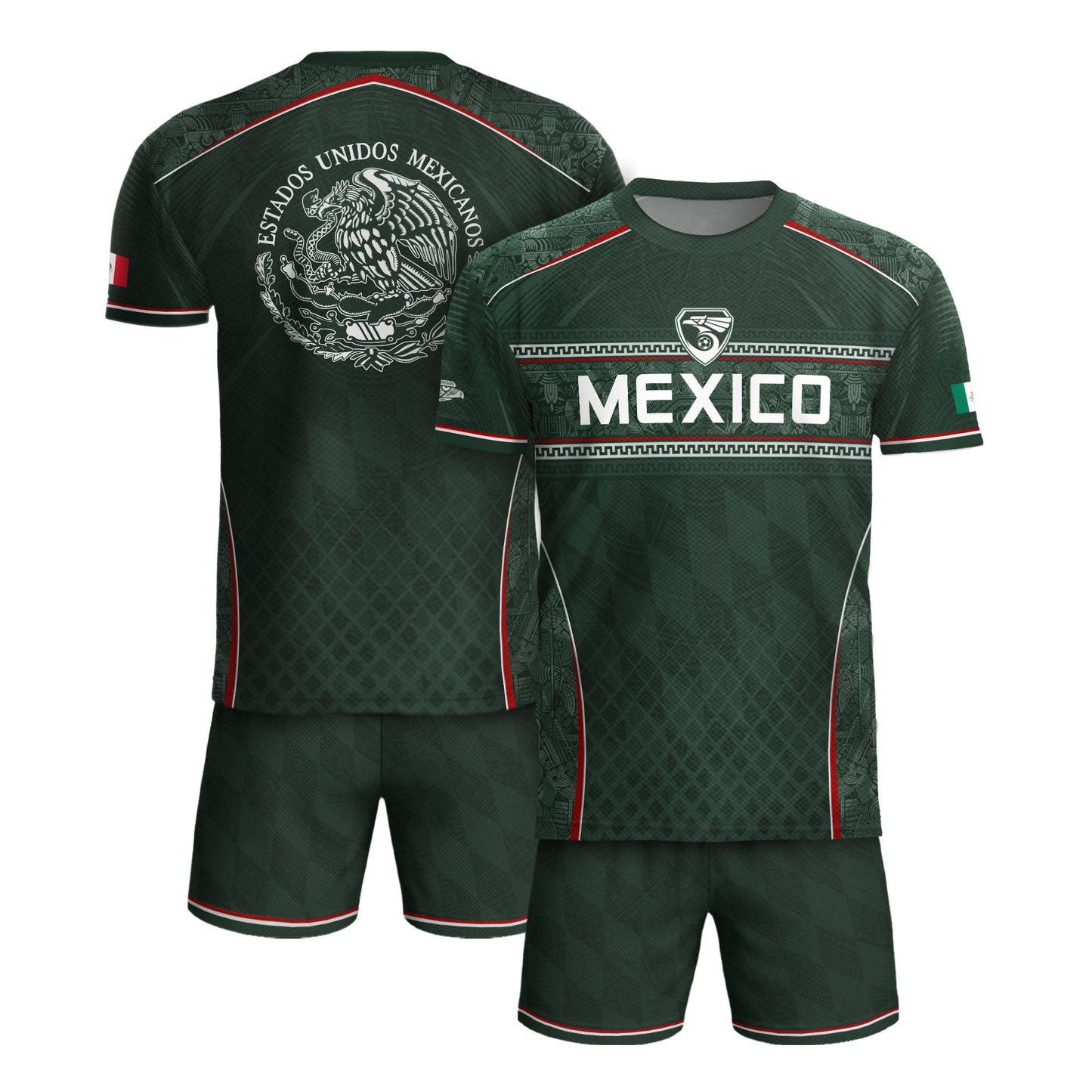 Mexico Soccer Jersey Green National Team Style Football Men Shirt Eagle Crest Fan Tee