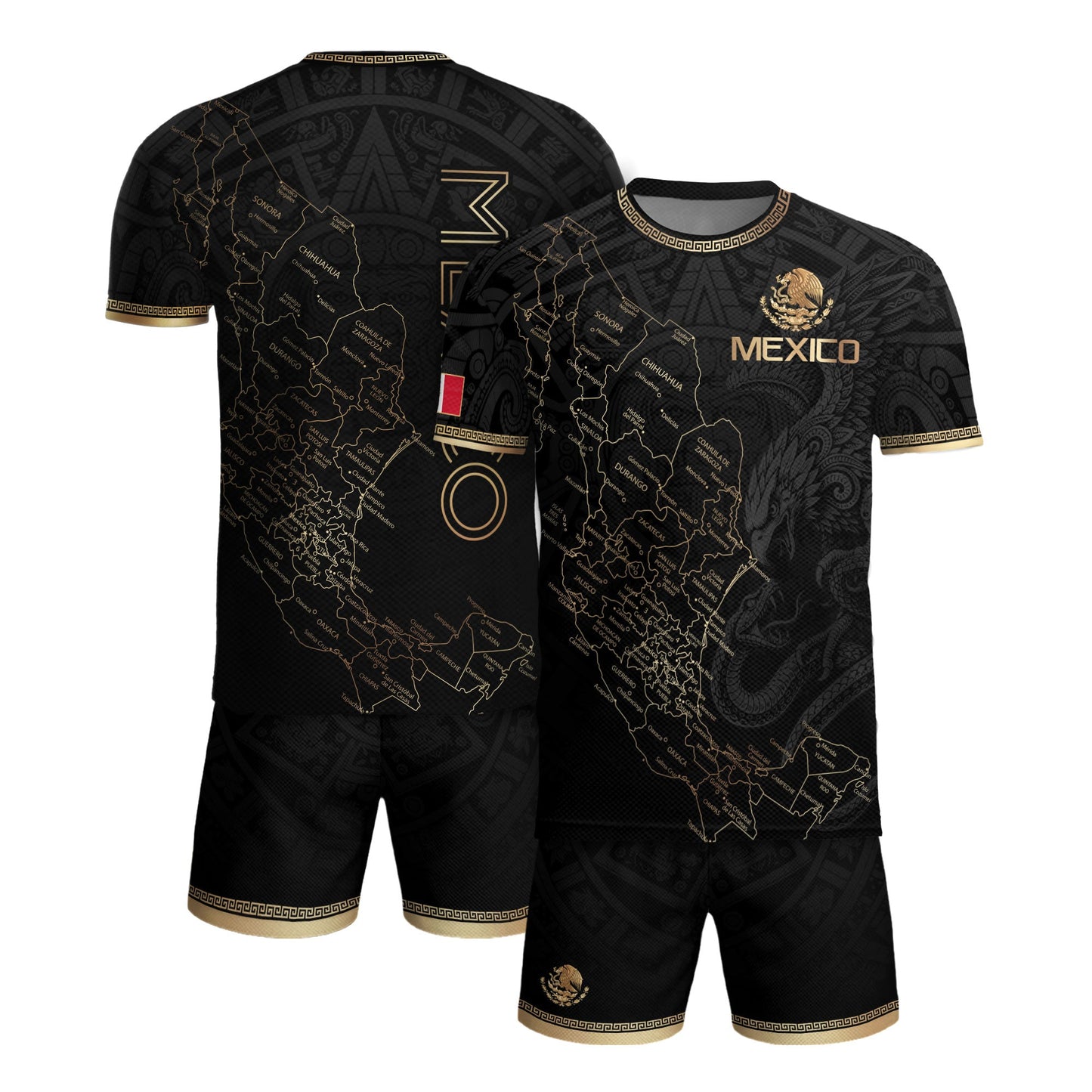 Mexico Soccer Jersey Black Mexico Map - Mexico National Team Fan Football