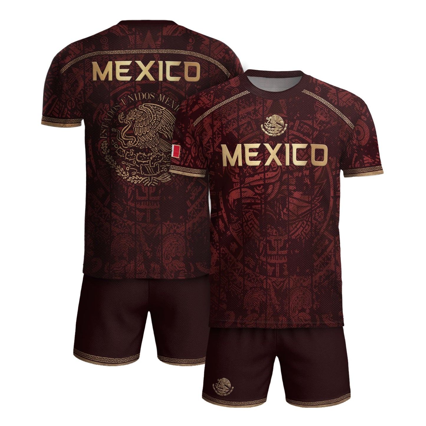Mexico Football Shirt Maroon Heritage - Aztec Eagle Crest Fan Jersey National Pride