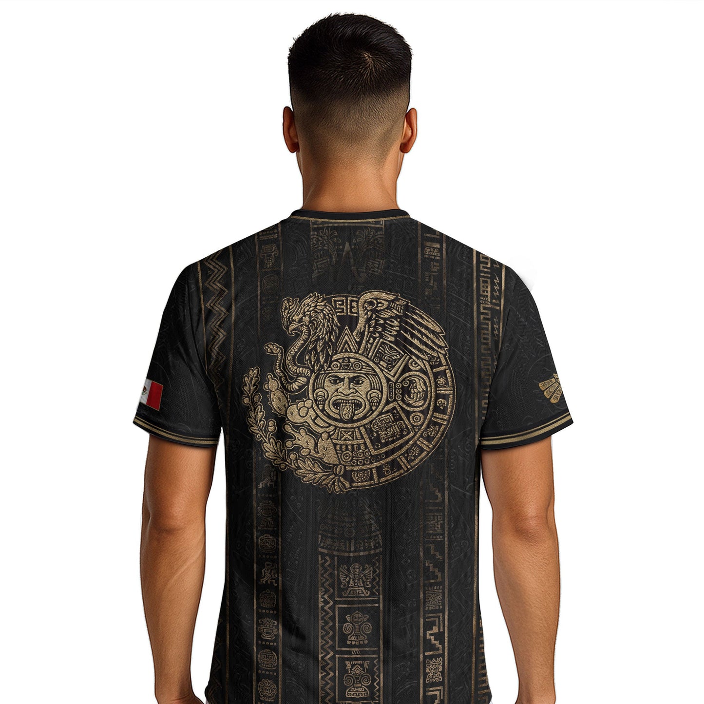 Mexico Soccer Black Gold Aztec Eagle Heritage Estados Unidos Mexicanos Soccer Jersey Football