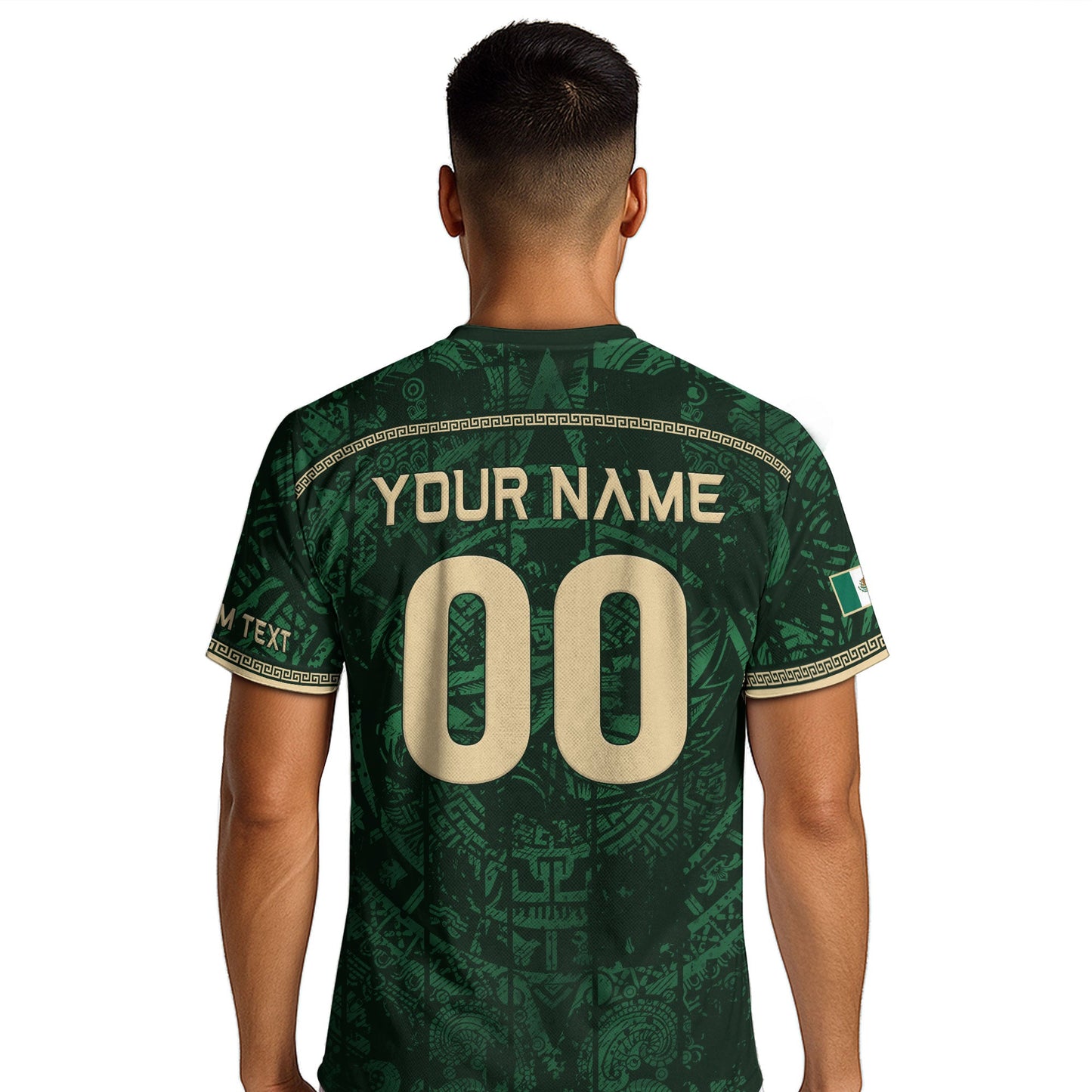Custom Mexico Soccer Jersey Aztec Calendar Green Heritage Personalized Football Shirt