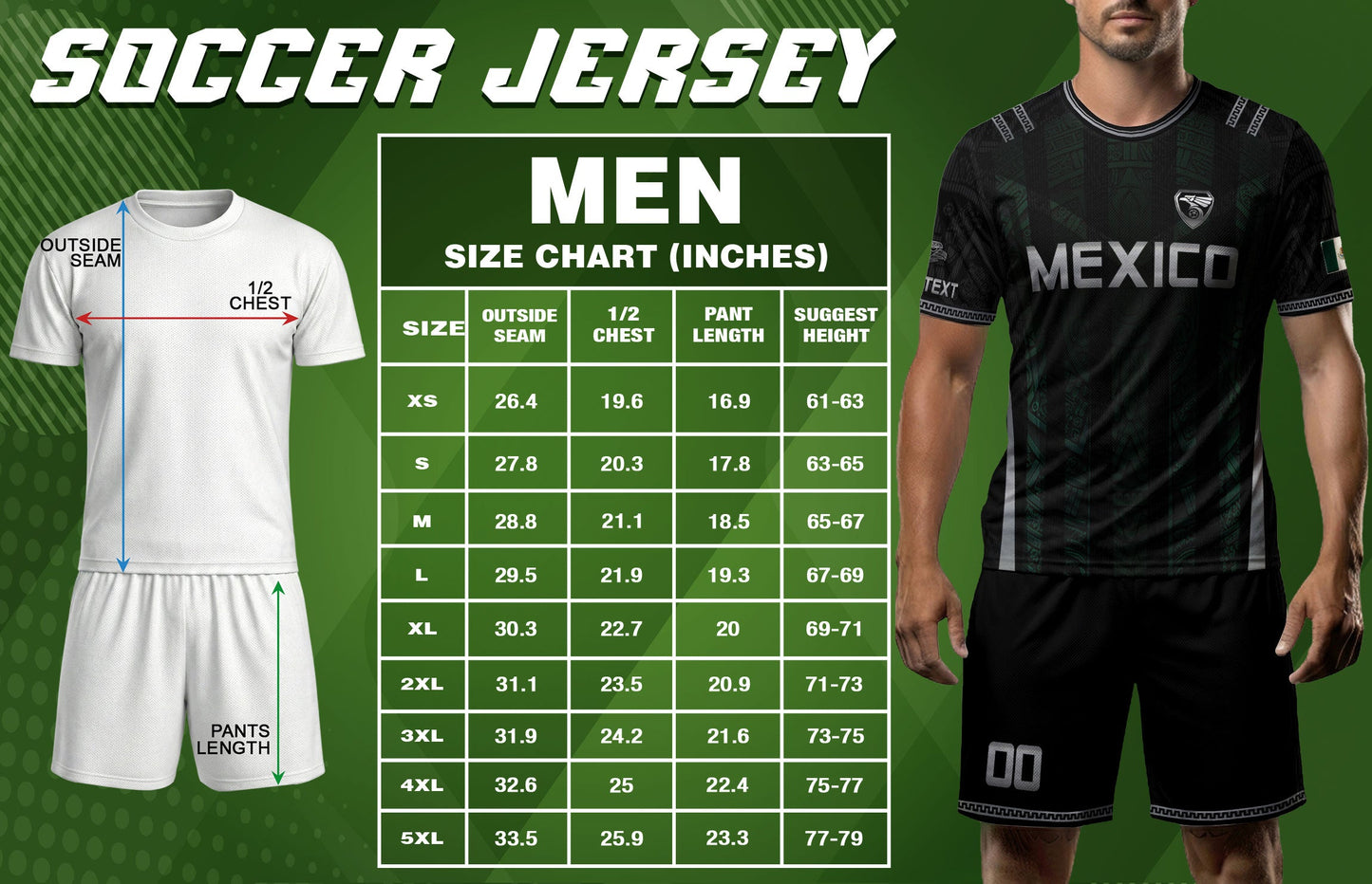 Black Mexico Soccer Jersey Custom Name Number Aztec Warrior Spirit Football Shirt